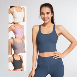 JS01001-S Simple Women Yoga Bra Sports Vest Detail (4)