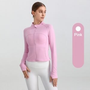 Fashion Women Zipper Top Yoga Long Sleeve Sportswear