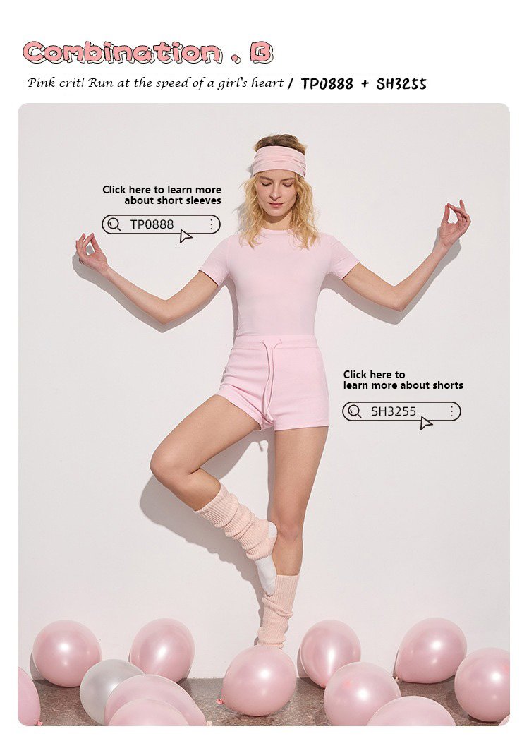 Variety of seamless activewear garments in different colors