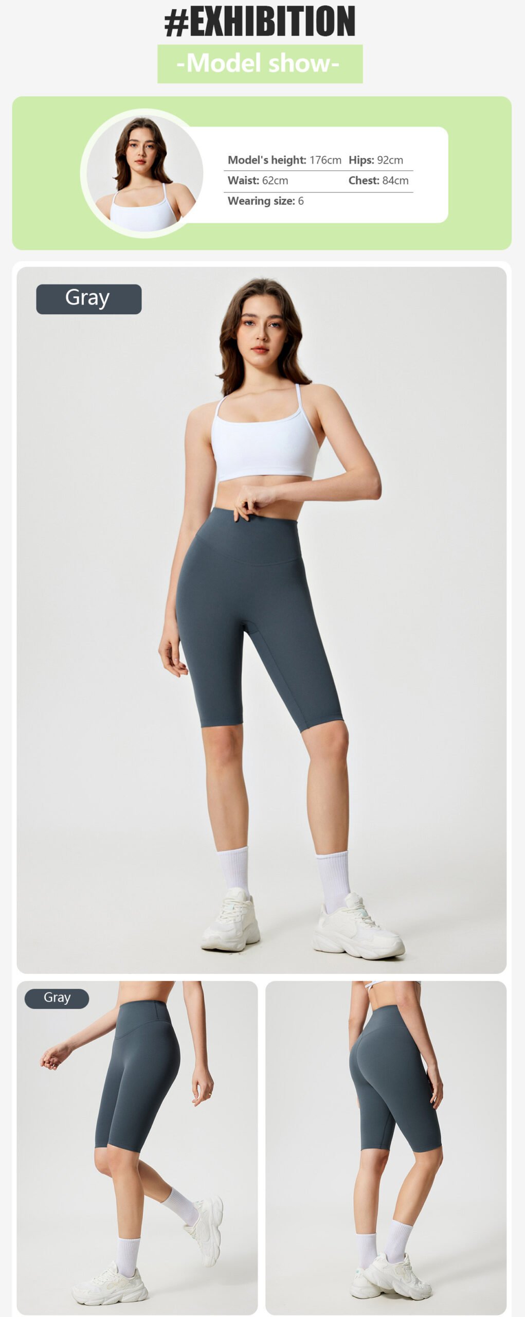 Customizable yoga pants with detailed stitching and fabric.